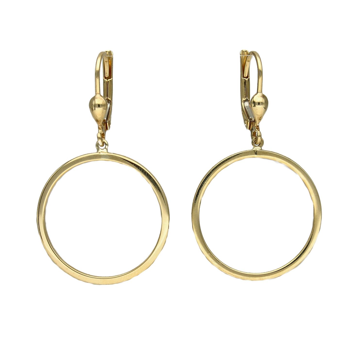 Złote kolczyki wiszące kółka KL 9521.jpg